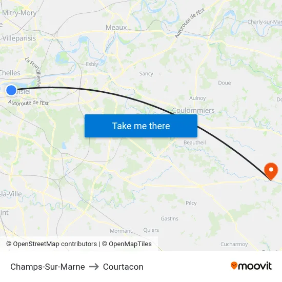 Champs-Sur-Marne to Courtacon map