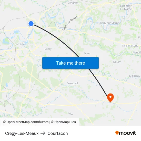 Cregy-Les-Meaux to Courtacon map