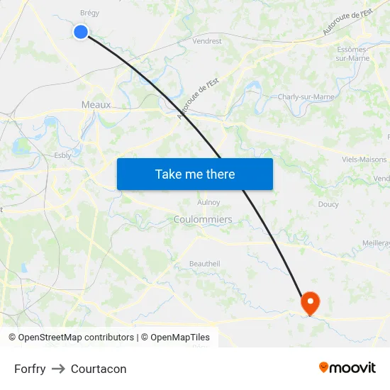 Forfry to Courtacon map