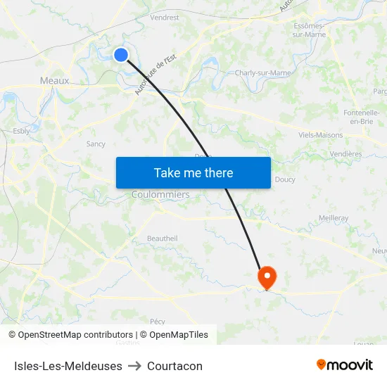 Isles-Les-Meldeuses to Courtacon map