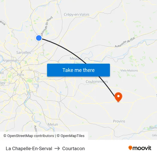 La Chapelle-En-Serval to Courtacon map