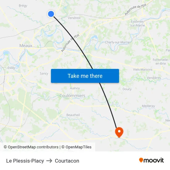 Le Plessis-Placy to Courtacon map
