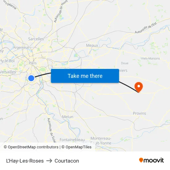 L'Hay-Les-Roses to Courtacon map