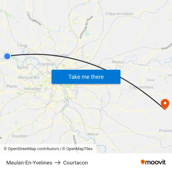 Meulan-En-Yvelines to Courtacon map
