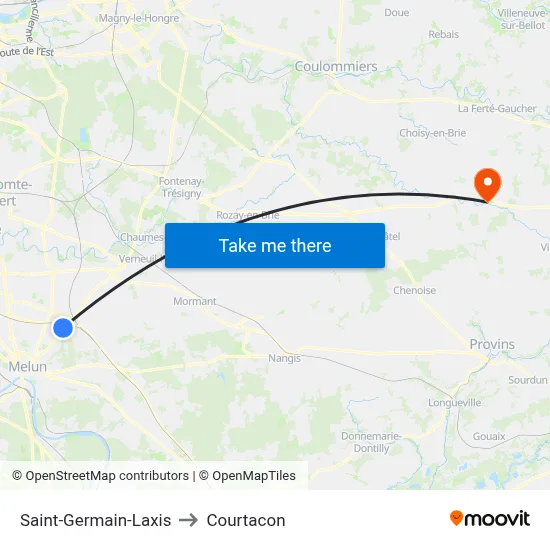 Saint-Germain-Laxis to Courtacon map