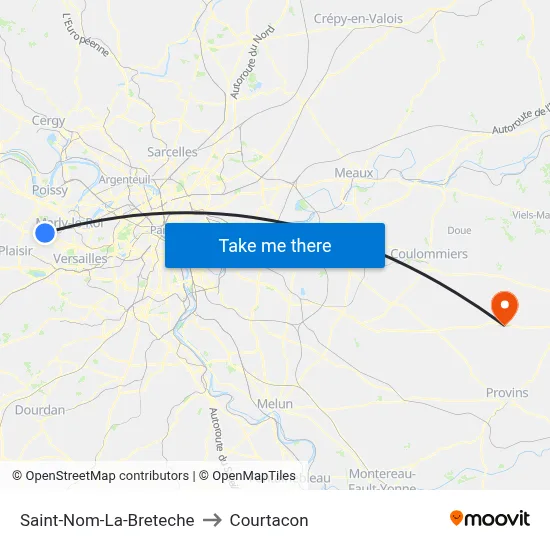 Saint-Nom-La-Breteche to Courtacon map