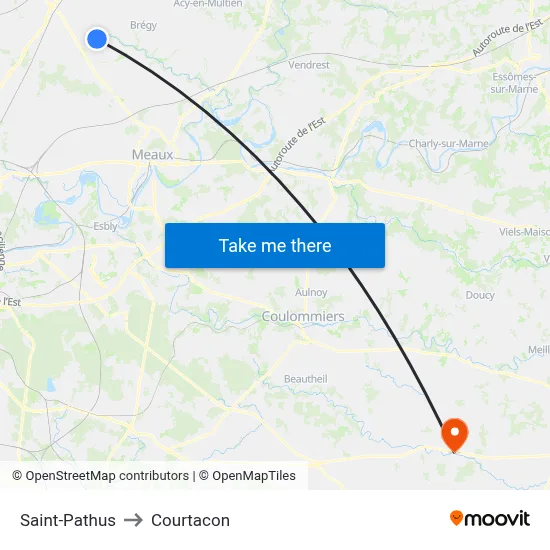 Saint-Pathus to Courtacon map