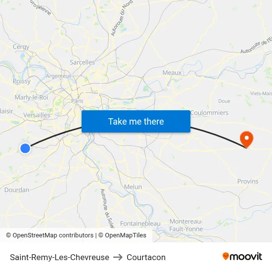 Saint-Remy-Les-Chevreuse to Courtacon map