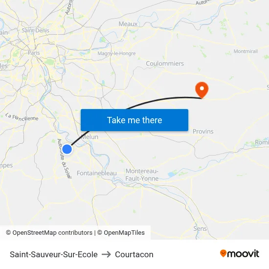 Saint-Sauveur-Sur-Ecole to Courtacon map