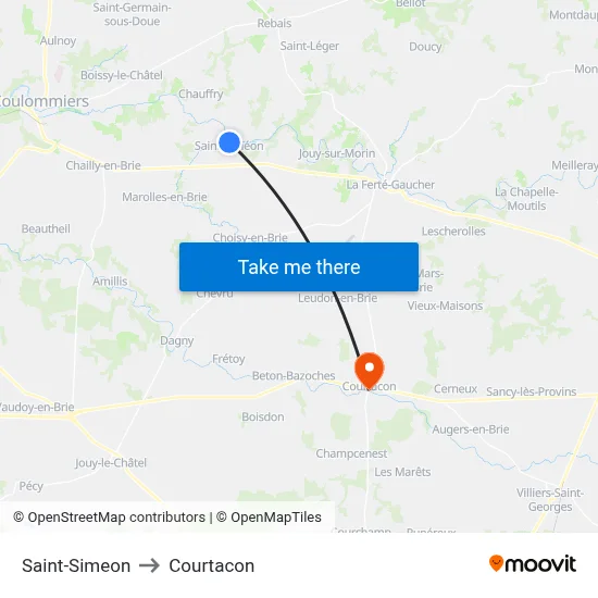 Saint-Simeon to Courtacon map