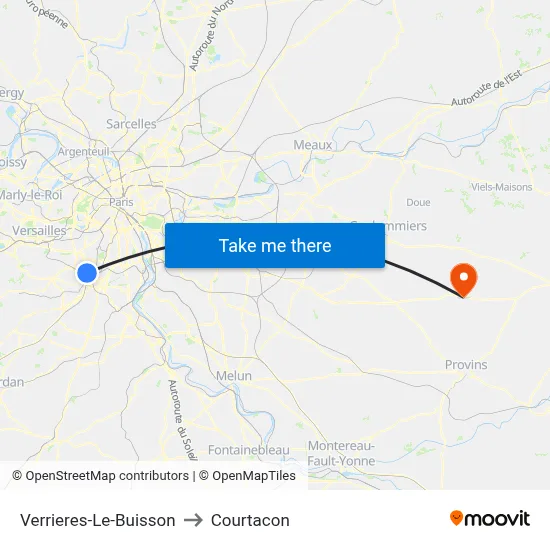 Verrieres-Le-Buisson to Courtacon map