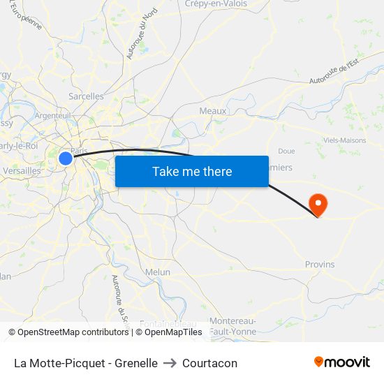 La Motte-Picquet - Grenelle to Courtacon map
