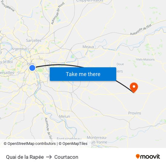Quai de la Rapée to Courtacon map