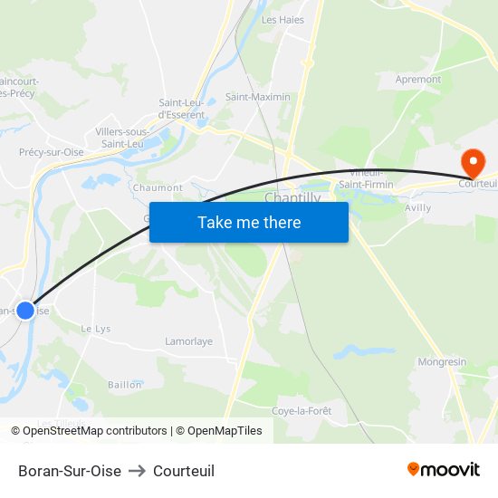 Boran-Sur-Oise to Courteuil map