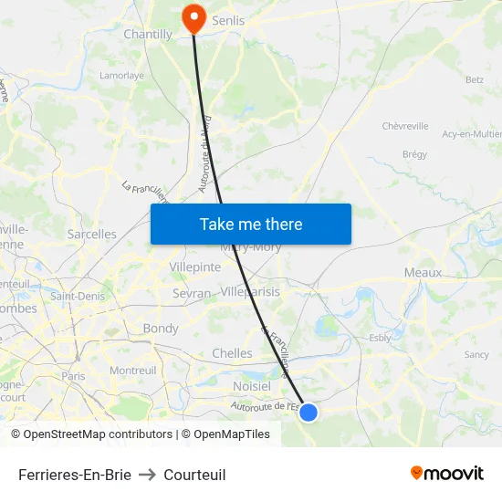 Ferrieres-En-Brie to Courteuil map