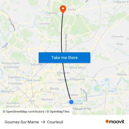 Gournay-Sur-Marne to Courteuil map