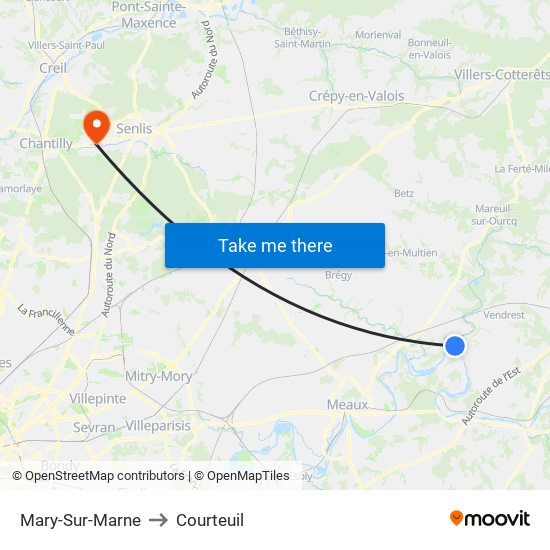 Mary-Sur-Marne to Courteuil map