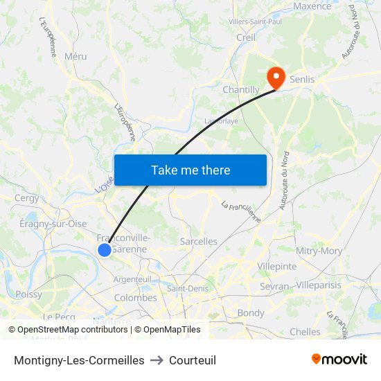 Montigny-Les-Cormeilles to Courteuil map
