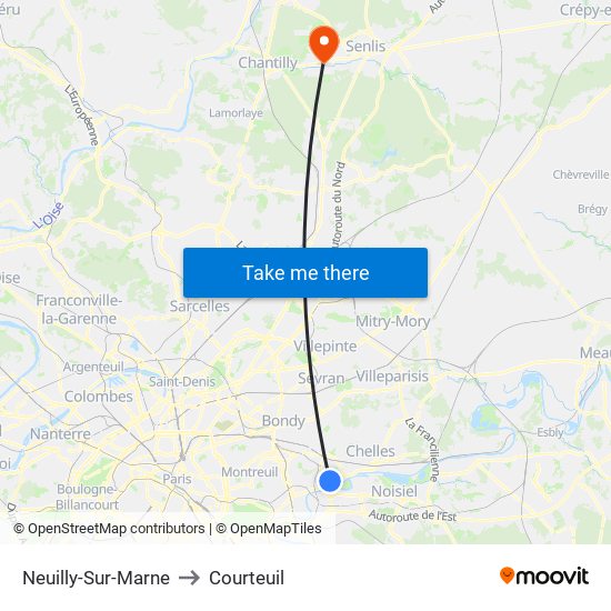 Neuilly-Sur-Marne to Courteuil map