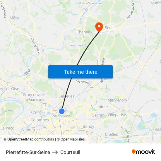 Pierrefitte-Sur-Seine to Courteuil map