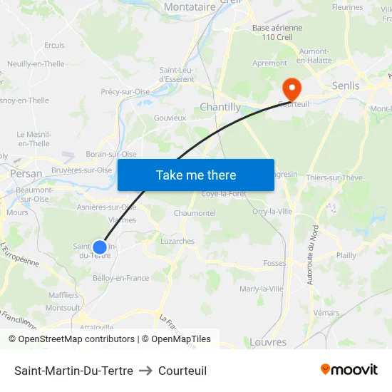 Saint-Martin-Du-Tertre to Courteuil map