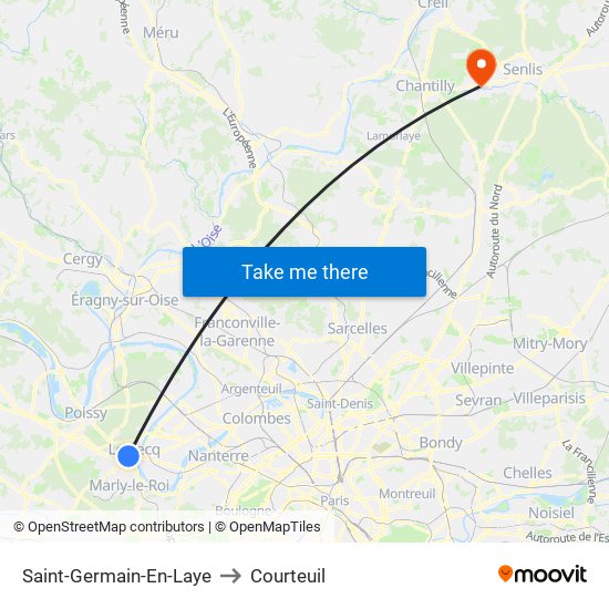 Saint-Germain-En-Laye to Courteuil map