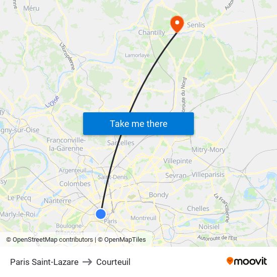 Paris Saint-Lazare to Courteuil map