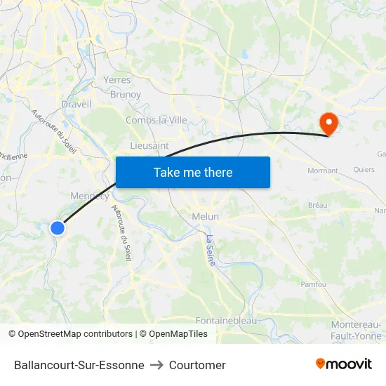 Ballancourt-Sur-Essonne to Courtomer map