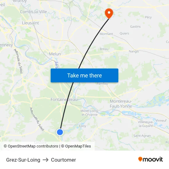Grez-Sur-Loing to Courtomer map