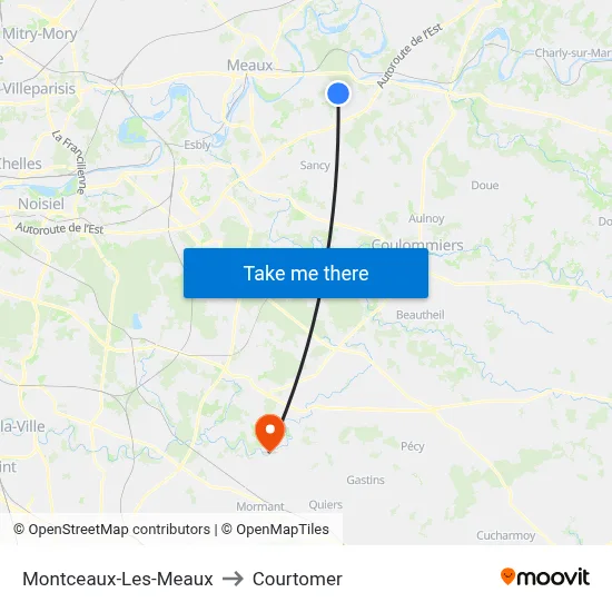 Montceaux-Les-Meaux to Courtomer map