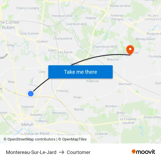 Montereau-Sur-Le-Jard to Courtomer map