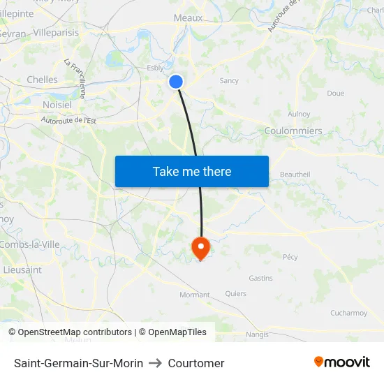 Saint-Germain-Sur-Morin to Courtomer map