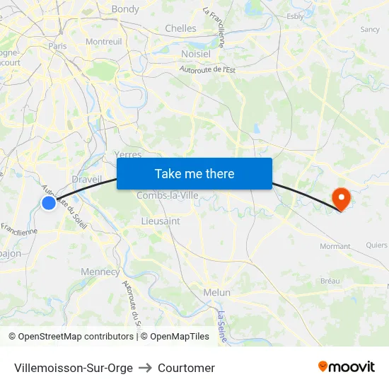 Villemoisson-Sur-Orge to Courtomer map