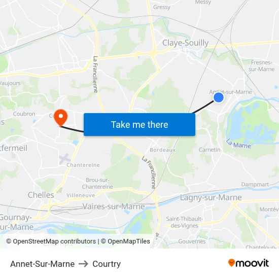 Annet-Sur-Marne to Courtry map
