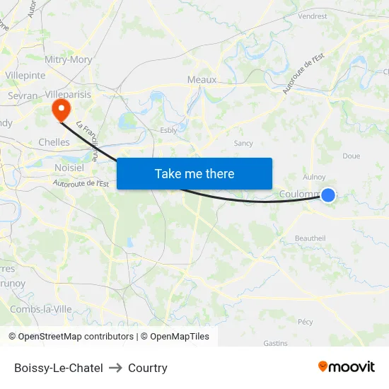 Boissy-Le-Chatel to Courtry map