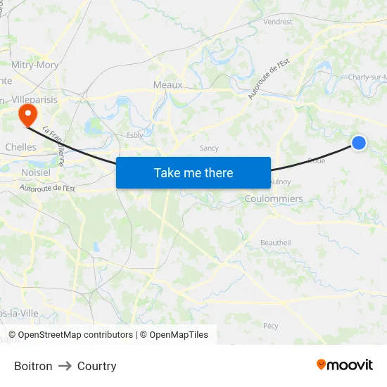 Boitron to Courtry map