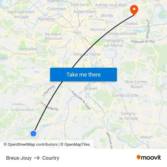 Breux-Jouy to Courtry map