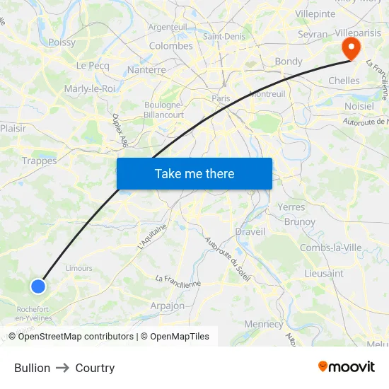 Bullion to Courtry map