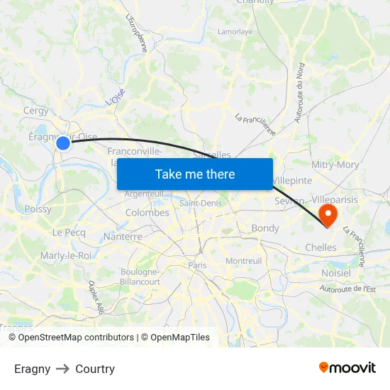 Eragny to Courtry map