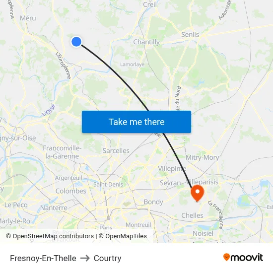 Fresnoy-En-Thelle to Courtry map