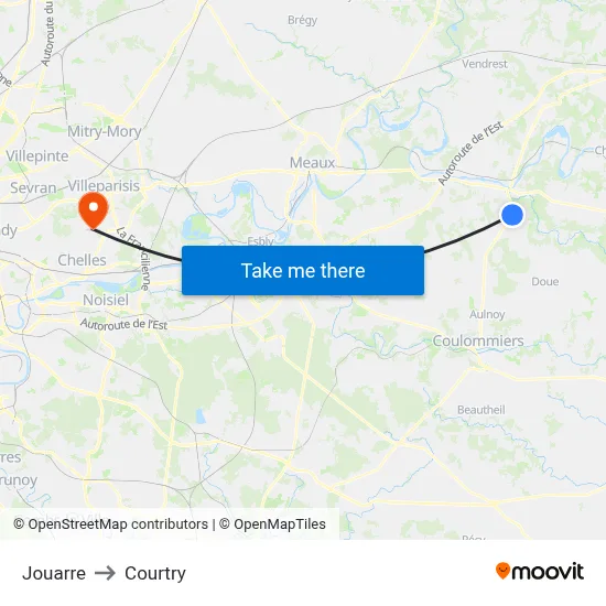 Jouarre to Courtry map
