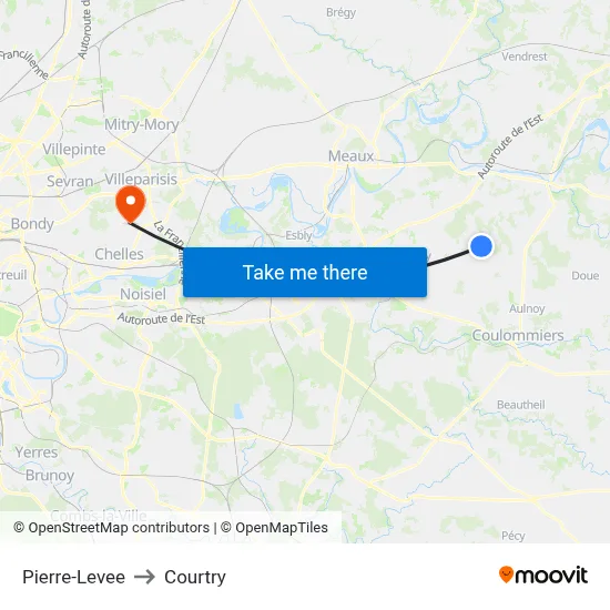 Pierre-Levee to Courtry map