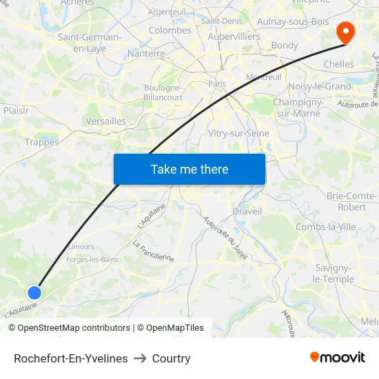Rochefort-En-Yvelines to Courtry map