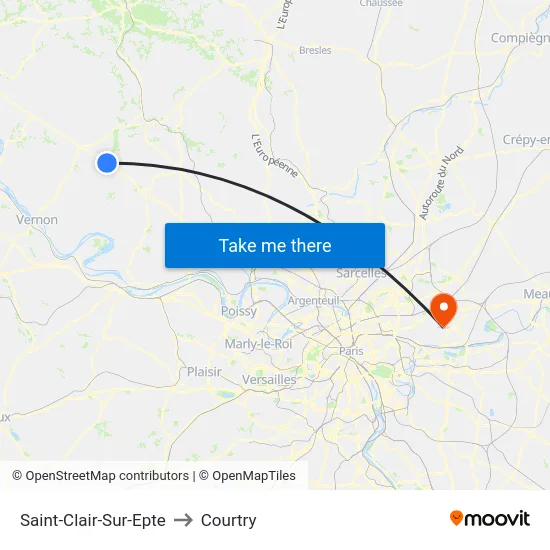 Saint-Clair-Sur-Epte to Courtry map
