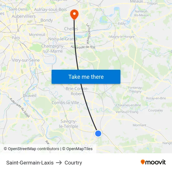 Saint-Germain-Laxis to Courtry map