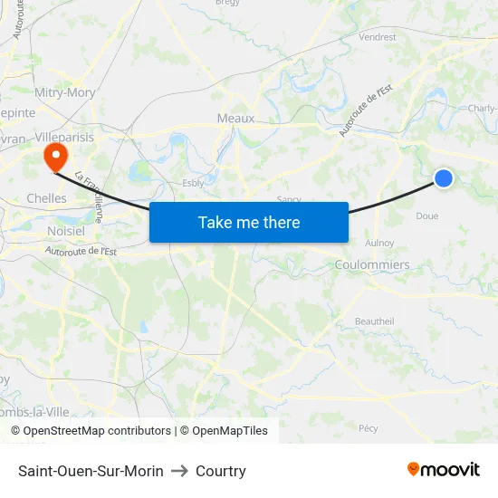 Saint-Ouen-Sur-Morin to Courtry map