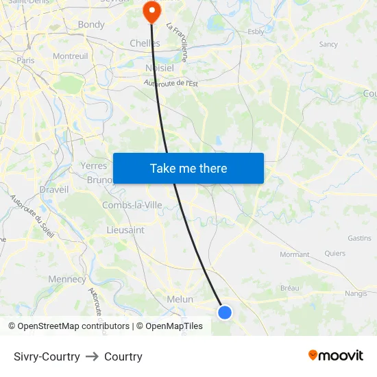 Sivry-Courtry to Courtry map
