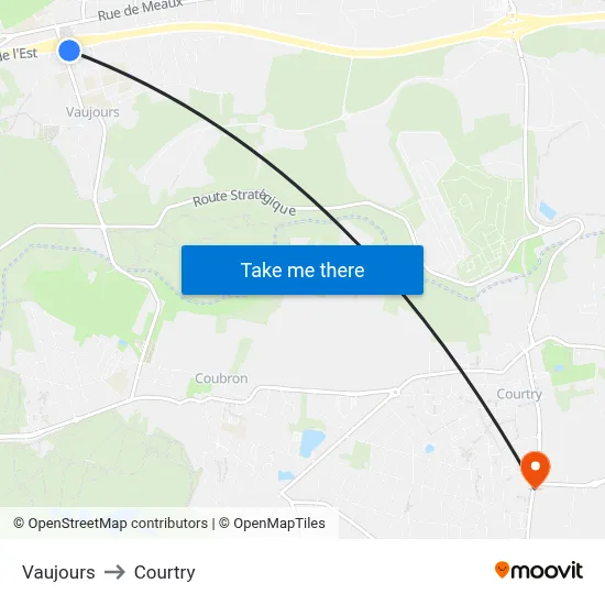 Vaujours to Courtry map