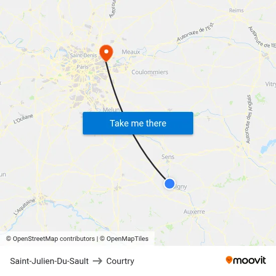 Saint-Julien-Du-Sault to Courtry map
