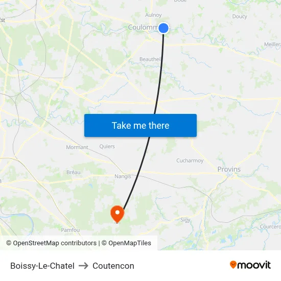 Boissy-Le-Chatel to Coutencon map